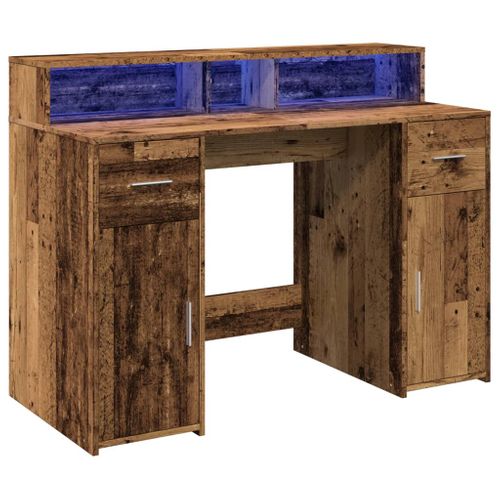 Bureau Table Poste De Travail Meuble D'ordinateur Informatique Étude Avec Lumières