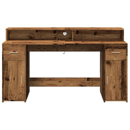 Bureau Table Poste De Travail Meuble D'ordinateur Informatique Étude Avec Lumières