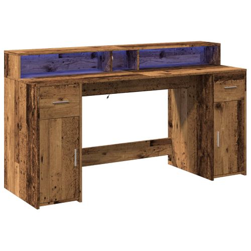 Bureau Table Poste De Travail Meuble D'ordinateur Informatique Étude Avec Lumières