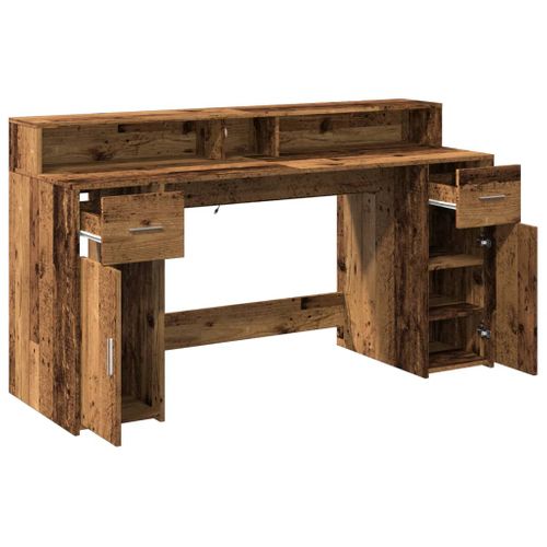 Bureau Table Poste De Travail Meuble D'ordinateur Informatique Étude Avec Lumières