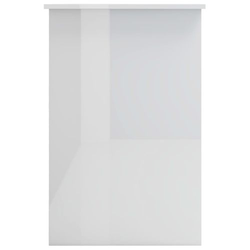 Bureau Table Poste De Travail Meuble D'ordinateur Informatique Étude Brillant 100 X 50 X 76 Cm Bois