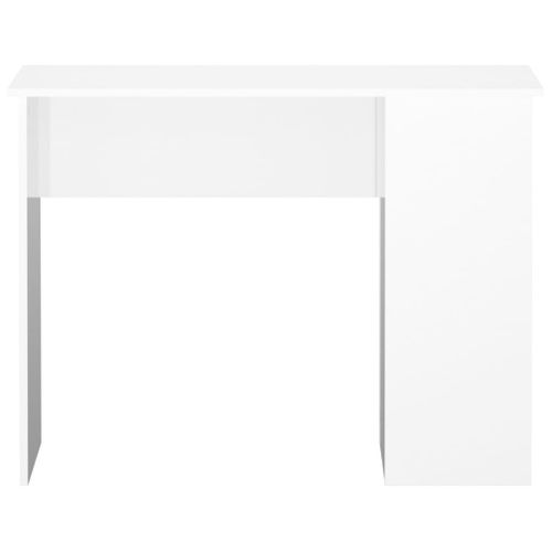 Bureau Table Poste De Travail Meuble D'ordinateur Informatique Étude Brillant 100 X 55 X 75 Cm Bois