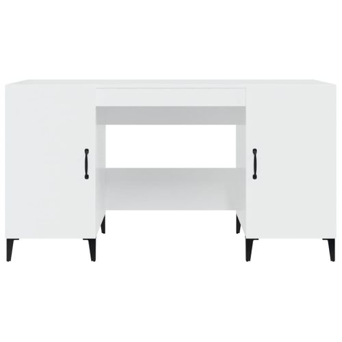 Bureau Table Poste De Travail Meuble D'ordinateur Informatique Étude Brillant 140 X 50 X 75 Cm Bois