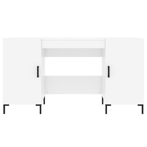 Bureau Table Poste De Travail Meuble D'ordinateur Informatique Étude Brillant 140 X 50 X 75Cm Bois