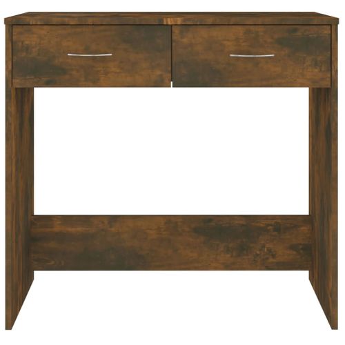 Bureau Table Poste De Travail Meuble D'ordinateur Informatique Étude Chêne Fumé 80 X 40 X 75 Cm