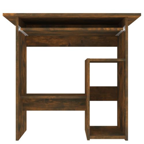 Bureau Table Poste De Travail Meuble D'ordinateur Informatique Étude Chêne Fumé 80 X 45 X 74 Cm