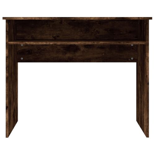 Bureau Table Poste De Travail Meuble D'ordinateur Informatique Étude Chêne Fumé 90 X 50 X 74 Cm