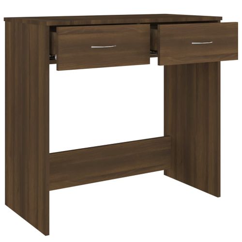 Bureau Table Poste De Travail Meuble D'ordinateur Informatique Étude Chêne 80 X 40 X 75 Cm Bois