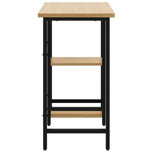 Bureau Table Poste De Travail Meuble D'ordinateur Informatique Étude D'ordinateur Et Chêne Clair