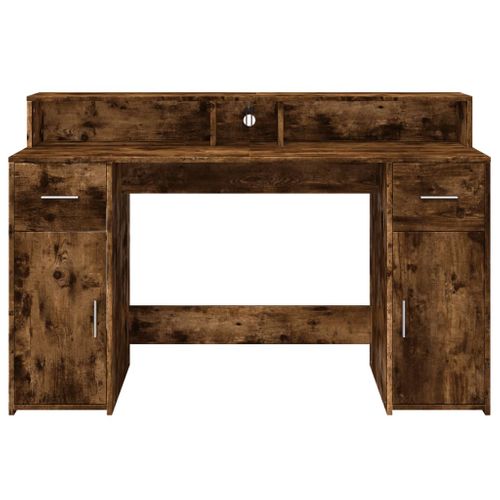 Bureau Table Poste De Travail Meuble D'ordinateur Informatique Étude Et Lumières LED