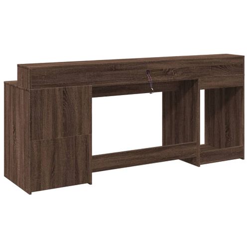 Bureau Table Poste De Travail Meuble D'ordinateur Informatique Étude Et Lumières LED