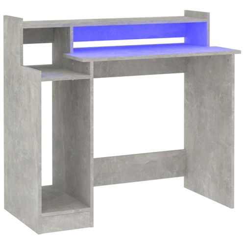 Bureau Table Poste De Travail Meuble D'ordinateur Informatique Étude Et Lumières LED