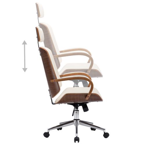 Chaise Fauteuil Siège De Bureau Informatique Étude Avec Appuie-tête Simili Et Boi