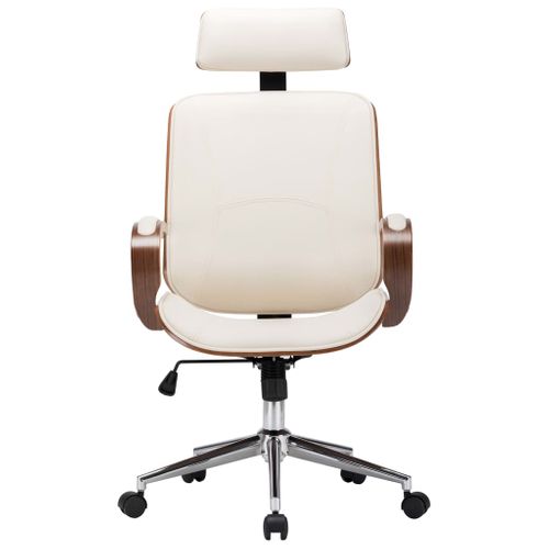Chaise Fauteuil Siège De Bureau Informatique Étude Avec Appuie-tête Simili Et Boi
