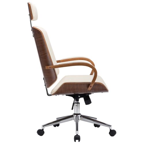 Chaise Fauteuil Siège De Bureau Informatique Étude Avec Appuie-tête Simili Et Boi