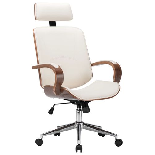 Chaise Fauteuil Siège De Bureau Informatique Étude Avec Appuie-tête Simili Et Boi