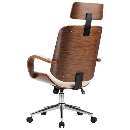 Chaise Fauteuil Siège De Bureau Informatique Étude Avec Appuie-tête Simili Et Boi