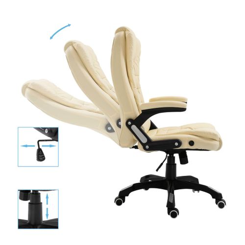 Chaise Fauteuil Siège De Bureau Informatique Étude Simili Crème 02_0024000