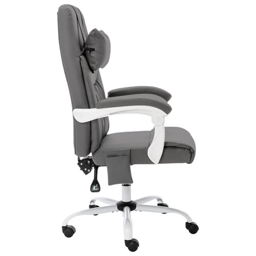 Chaise Fauteuil Siège De Bureau Informatique Étude De Massage Simili Gris 02_0024