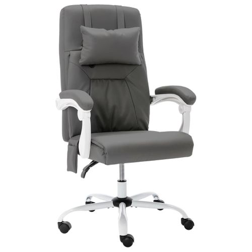 Chaise Fauteuil Siège De Bureau Informatique Étude De Massage Simili Gris 02_0024