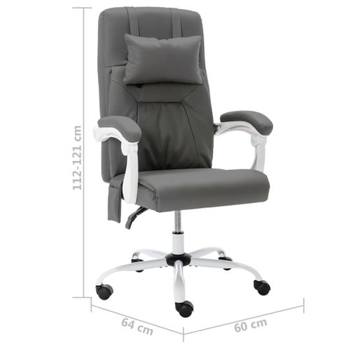 Chaise Fauteuil Siège De Bureau Informatique Étude De Massage Simili Gris 02_0024
