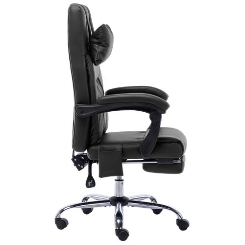Chaise Fauteuil Siège De Bureau Informatique Étude De Massage Simili Noir 02_0024