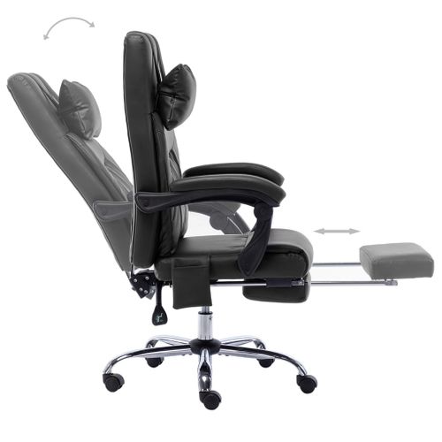 Chaise Fauteuil Siège De Bureau Informatique Étude De Massage Simili Noir 02_0024