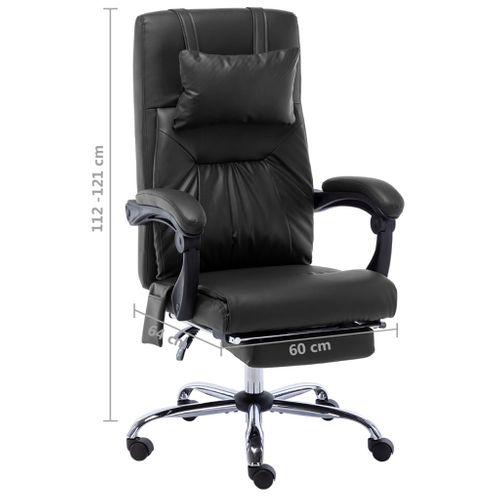 Chaise Fauteuil Siège De Bureau Informatique Étude De Massage Simili Noir 02_0024