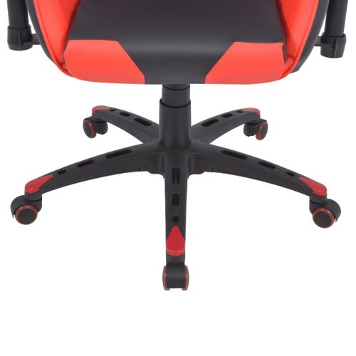 Chaise Fauteuil Siège De Bureau Informatique Étude Inclinable Cuir Artificiel Rouge 0