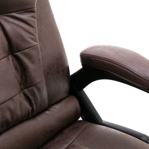 Chaise Fauteuil Siège De Bureau Informatique Étude Foncé Simili Daim Brun 02_0024
