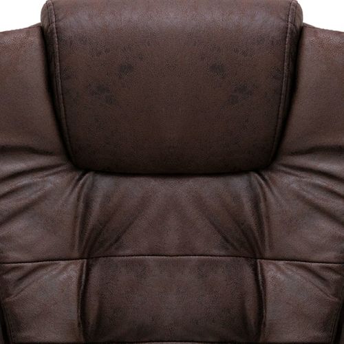 Chaise Fauteuil Siège De Bureau Informatique Étude Foncé Simili Daim Brun 02_0024