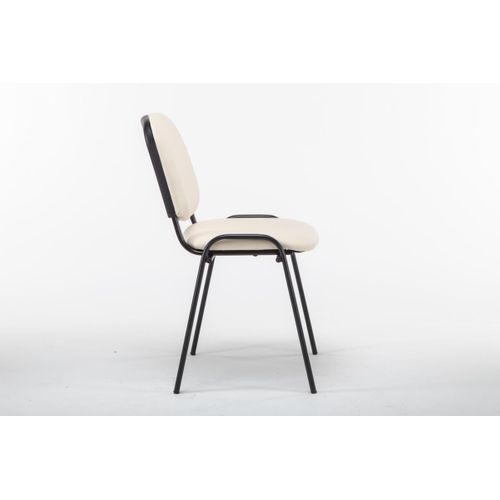 Chaise Visiteur Assise Rembourrée En Synthétique Crème Bur10072