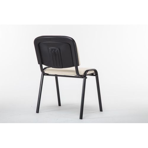 Chaise Visiteur Assise Rembourrée En Synthétique Crème Bur10072