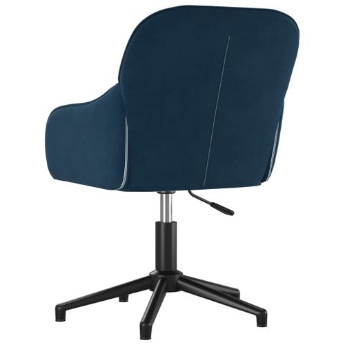 Chaise Fauteuil Siège Pivotante De Bureau Informatique Étude Velours Bleu 02_0024091