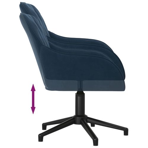 Chaise Fauteuil Siège Pivotante De Bureau Informatique Étude Velours Bleu 02_0024091