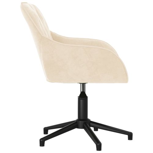 Chaise Fauteuil Siège Pivotante De Bureau Informatique Étude Velours Crème 02_0024104