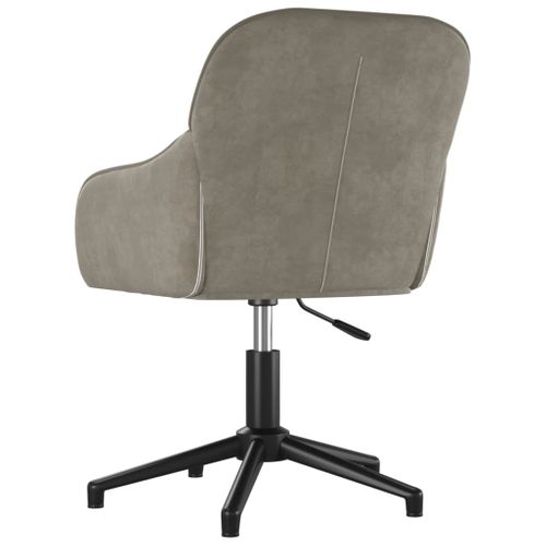 Chaise Fauteuil Siège Pivotante De Bureau Informatique Étude Clair Velours Gris 02_00