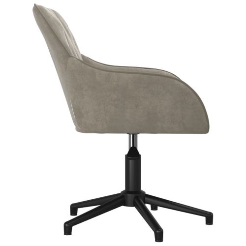 Chaise Fauteuil Siège Pivotante De Bureau Informatique Étude Clair Velours Gris 02_00