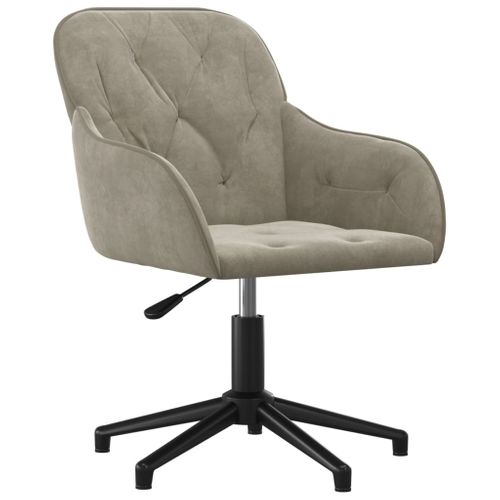 Chaise Fauteuil Siège Pivotante De Bureau Informatique Étude Clair Velours Gris 02_00