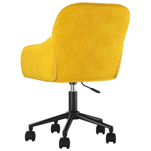 Chaise Fauteuil Siège Pivotante De Bureau Informatique Étude Jaune Velours Jaune 02_0