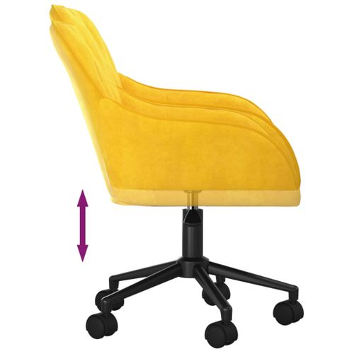 Chaise Fauteuil Siège Pivotante De Bureau Informatique Étude Jaune Velours Jaune 02_0