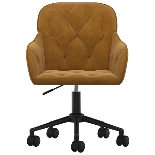 Chaise Fauteuil Siège Pivotante De Bureau Informatique Étude Velours Brun 02_0024147