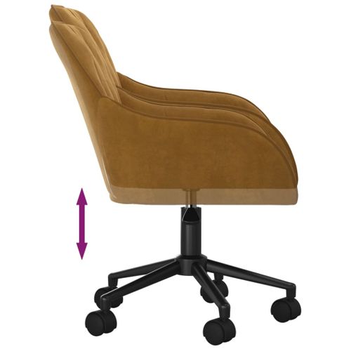 Chaise Fauteuil Siège Pivotante De Bureau Informatique Étude Velours Brun 02_0024147
