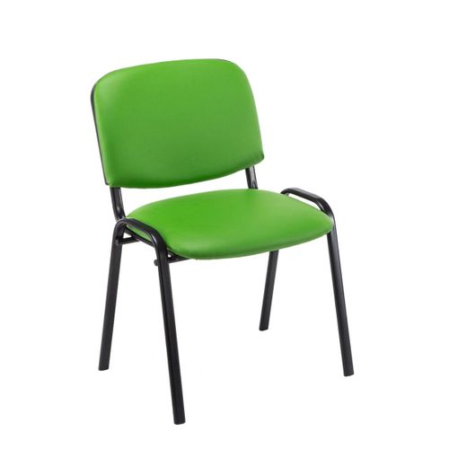 Chaise Visiteur Assise Rembourrée En Synthétique Vert Bur10073