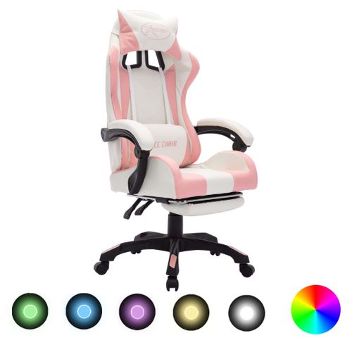 Chaise Fauteuil Siège Pivotante De Bureau Informatique Étude De Jeux Vidéo Avec LED R