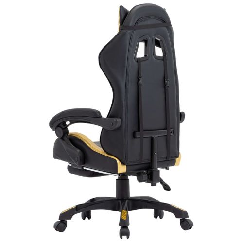 Chaise Fauteuil Siège Pivotante De Bureau Informatique Étude De Jeux Vidéo Avec Repose-pied Doré