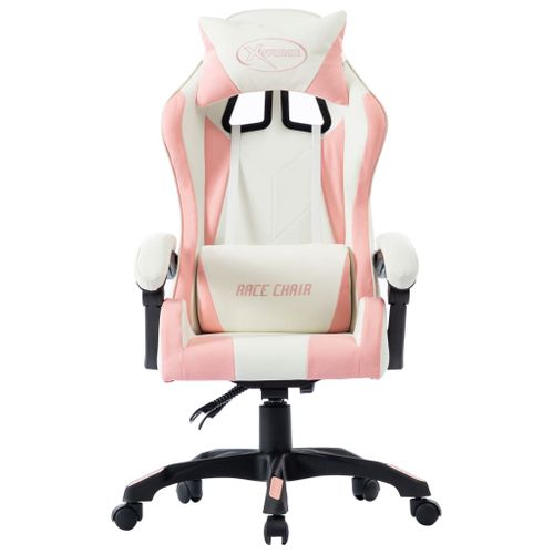 Chaise Fauteuil Siège Pivotante De Bureau Informatique Étude De Jeux Vidéo Rose Simil