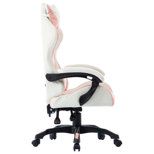 Chaise Fauteuil Siège Pivotante De Bureau Informatique Étude De Jeux Vidéo Rose Simil