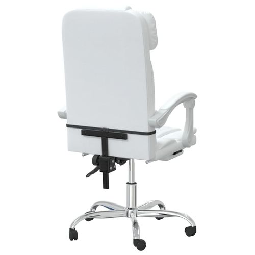 Fauteuil De Massage Inclinable De Bureau Informatique Étude Simili Blanc 02_00253