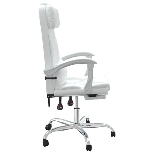 Fauteuil De Massage Inclinable De Bureau Informatique Étude Simili Blanc 02_00253